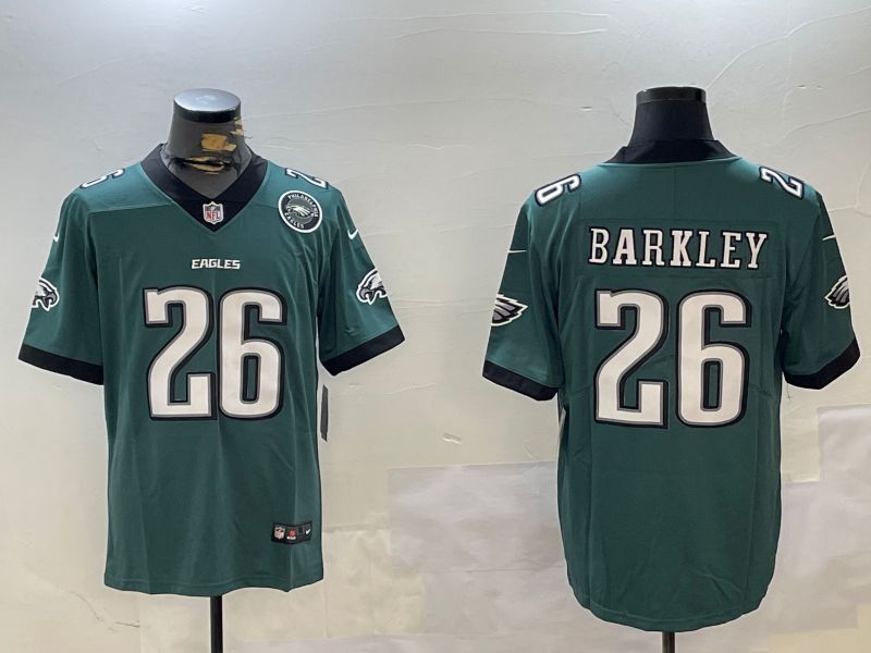 Men Philadelphia Eagles #26 Barkley Green Second generation 2024 Nike Limited NFL Jersey style 3